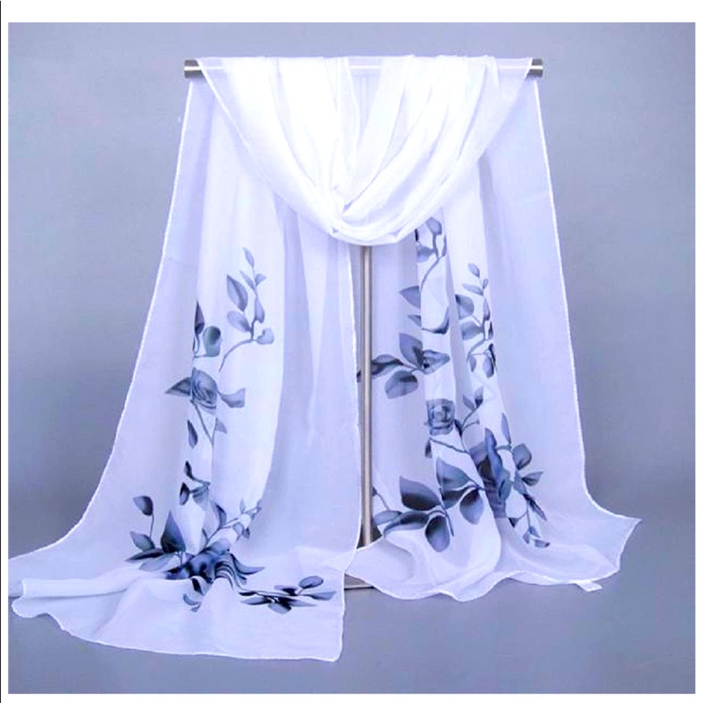 White chiffon scarf